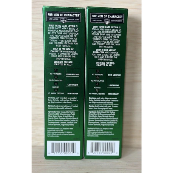 BRUT Tattoo Care Lotion, Enhances + Restores, 24 HR Moisturization, 3.5 OZ, 2PK - Picture 3 of 3